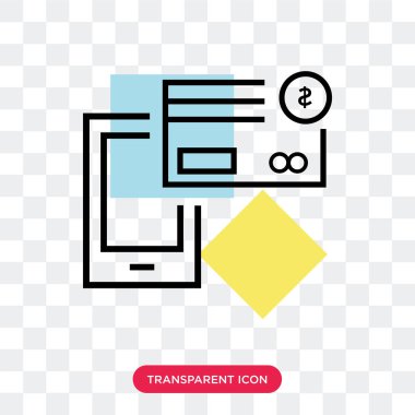 Saydam arka plan üzerinde P izole ödeme yöntemi vektör simgesi