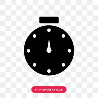 Saydam arka plan üzerinde Stopwa izole kronometre vektör simgesi