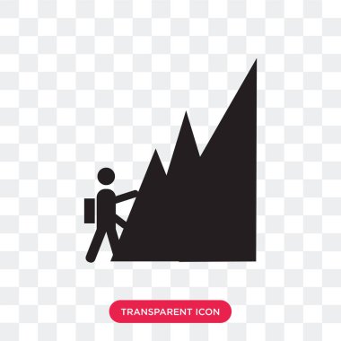 Saydam arka plan üzerinde tırmanış logo izole vektör simge tırmanmak