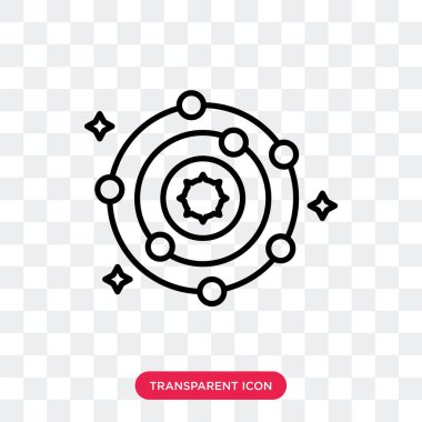 Saydam arka plan üzerinde güneş sistemi logo tasarımı izole güneş sistemi vektör simgesi