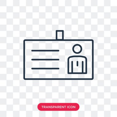 Saydam arka plan üzerinde kimlik kartı logo tasarımı izole kimlik kartı vektör simgesi