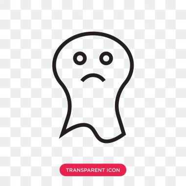 Saydam arka plan üzerinde hayalet logo izole hayalet vektör simgesi