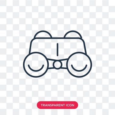 Saydam arka plan üzerinde Binocoulars logo tasarımı izole Binocoulars vektör simgesi