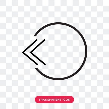 Saydam arka plan üzerinde geri sarma lo izole vektör simgesi geri sarma