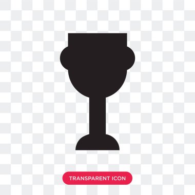 Saydam arka plan üzerinde kupa lo izole kupa vektör simgesi