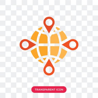 Saydam arka plan üzerinde Global lo izole küresel vektör simgesi