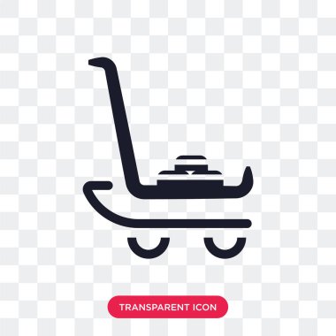 Saydam arka plan üzerinde Bagaj izole Bagaj vektör simgesi 