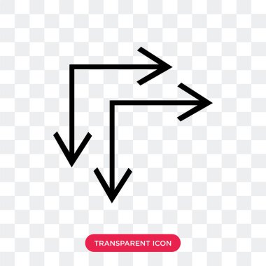 Saydam arka plan üzerinde izole yatay oklar vektör simgesi