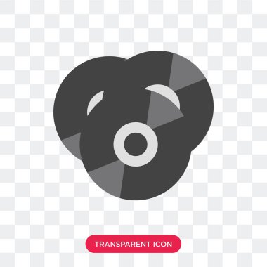 Saydam arka plan üzerinde vinil logo izole vinil vektör simgesi