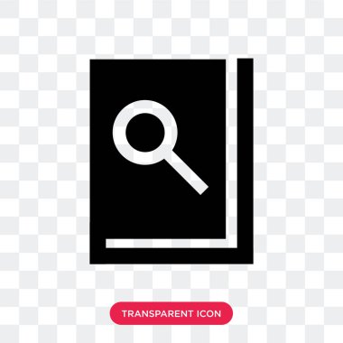 Kitap ve şeffaf backgrou izole Büyüteç vektör simgesi