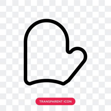 Saydam arka plan üzerinde Mitten lo izole mitten vektör simgesi