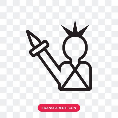 Özgürlük vektör simgesi üzerinde şeffaf arka plan izole heykeli