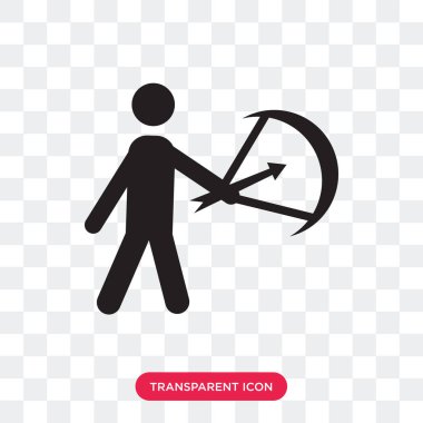 Saydam arka plan üzerinde Archer lo izole Archer vektör simgesi