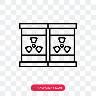 Saydam arka plan üzerinde radyasyon logo tasarımı izole radyasyon vektör simgesi