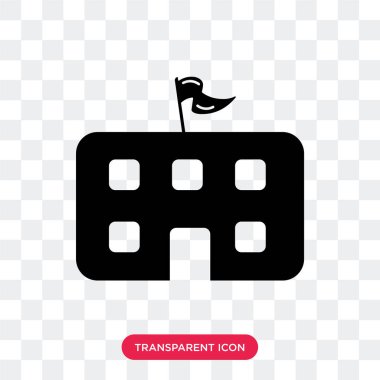 Saydam arka plan üzerinde okul lo izole okul vektör simgesi