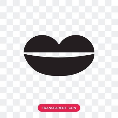 Dolgun dudaklar şeffaf backgr izole parlak vektör simgesi olan
