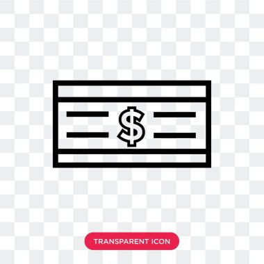 Saydam arka plan üzerinde para logo izole para vektör simgesi