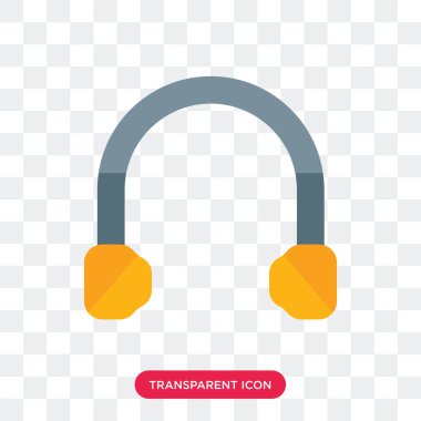 Saydam arka plan üzerinde Headp izole kulaklık vektör simgesi