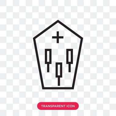 Saydam arka plan üzerinde tabut lo izole tabut vektör simgesi