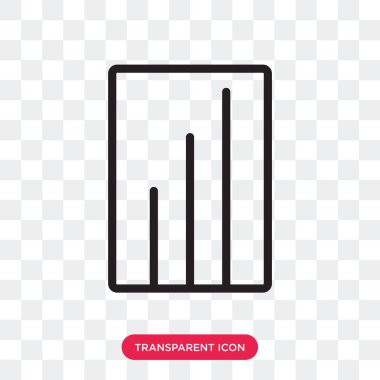 Çubuk grafik vektör simgesi üzerinde şeffaf arka plan, ch izole