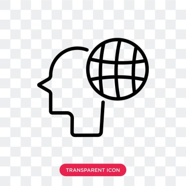 Saydam arka plan üzerinde Global lo izole küresel vektör simgesi