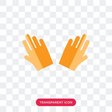 Saydam arka plan üzerinde el logosu d izole el vektör simgesi