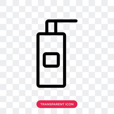 Saydam arka plan üzerinde sıvıyla izole sıvı sabun vektör simgesi