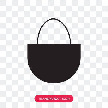 Şeffaf backgro izole kadın siyah çanta vektör simgesi