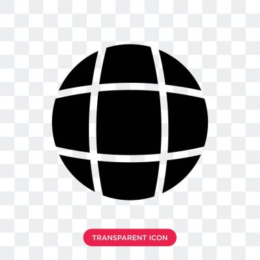 Saydam arka plan üzerinde dünya izole küre vektör simgesi