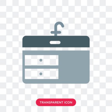 Saydam arka plan üzerinde lavabo logosu d izole vektör simge lavabo