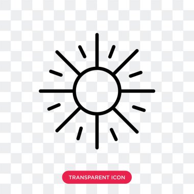 Saydam arka plan üzerinde güneş logosu des izole güneş vektör simgesi