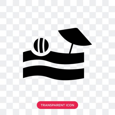 Saydam arka plan üzerinde Beach izole plaj manzarası vektör simgesi