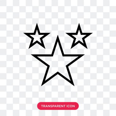 Yıldızlar şeffaf arka plan üzerinde yıldız logo izole simge vektör
