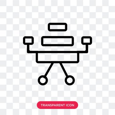 Saydam arka plan üzerinde Resepsiyon izole Resepsiyon sandalye vektör simgesi 