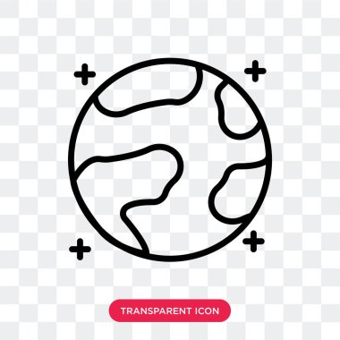 Saydam arka plan üzerinde Earth logo izole dünya vektör simgesi