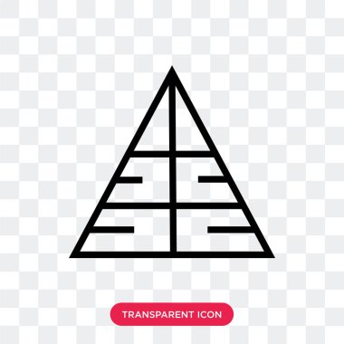 Saydam arka plan üzerinde piramit izole piramit vektör simgesi 