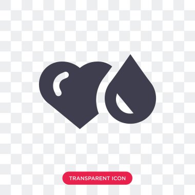 Saydam arka plan üzerinde kan logo izole kan vektör simgesi