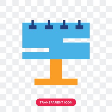 Saydam arka plan üzerinde Billbo izole billboard vektör simgesi