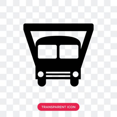 Saydam arka plan üzerinde okuldan izole okul otobüsü vektör simgesi