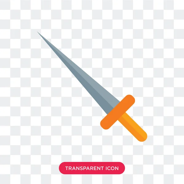 Kard vector icon elszigetelt átlátszó háttér, kard logó — Stock Vector