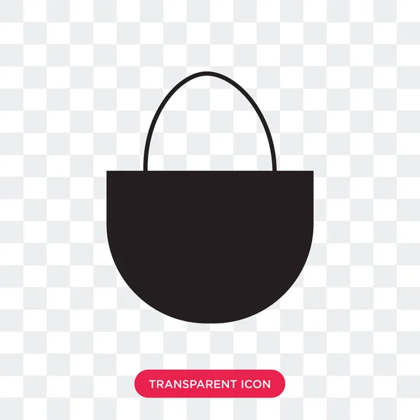 Женский черная сумка вектор значок изолирован на прозрачной backgro — стоковый вектор