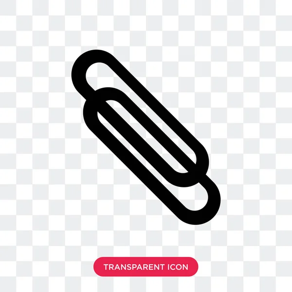 Paperclip vector icon isolated on transparent background, Paperc — Stock Vector