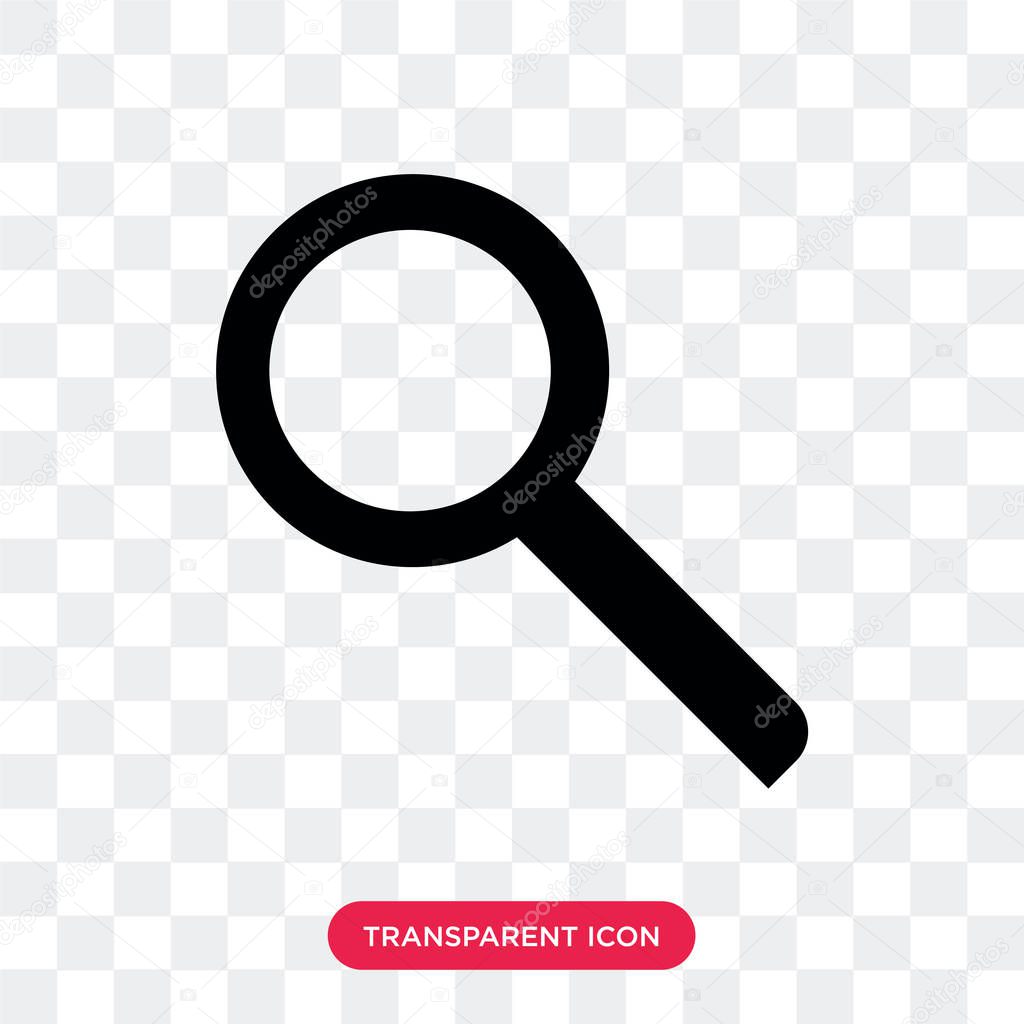 Search vector icon isolated on transparent background, Search logo concept