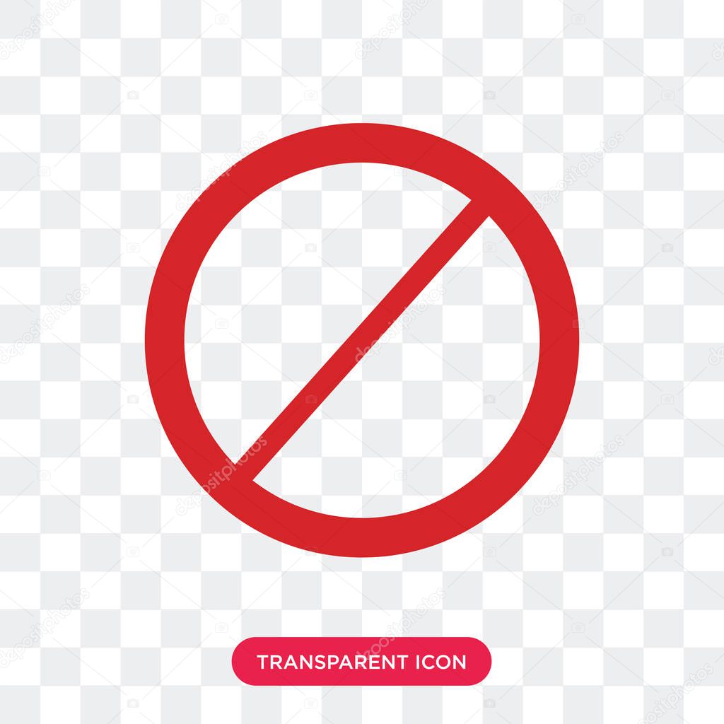 Prohibition vector icon isolated on transparent background, Proh