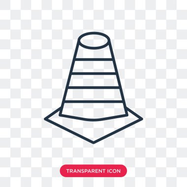 Saydam arka plan üzerinde trafik koni logo tasarım izole trafik koni vektör simgesi