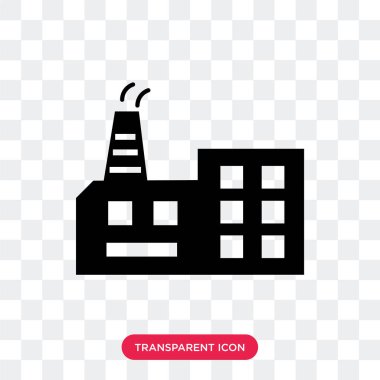 Saydam arka plan üzerinde fabrika izole fabrika vektör simgesi 