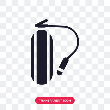 Yangın söndürücü vektör simgesi şeffaf arkaplanda izole edildi