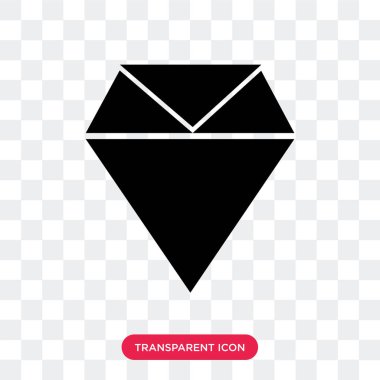 Saydam arka plan üzerinde elmas izole elmas vektör simgesi 