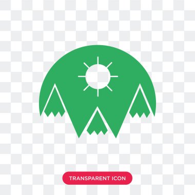 Saydam arka plan üzerinde Mounta izole dağlar vektör simgesi