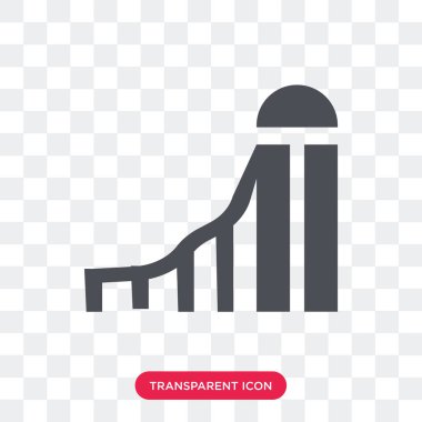 Saydam arka plan üzerinde slayt logo izole slayt vektör simgesi